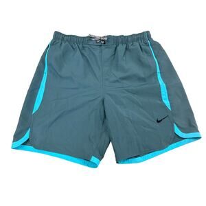 Nike Mens Blue Trim Logo Drawstring Athletic Shorts XL